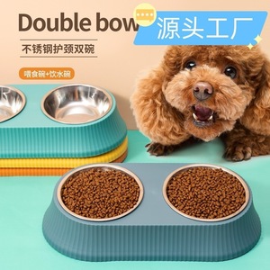Gamelle double pour animaux Chong Ke Orange 2 en 1, distributeur de nourriture pour chien et chat avec ouverture inclinée et design anti-renversement pour animaux de compagnie - Product Image 4