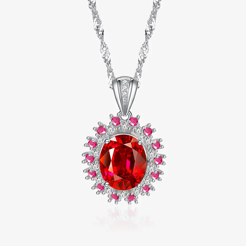 Original design high carbon diamond necklace Padma color925Silver simulation gem8Carat fine wedding bridal jewelry