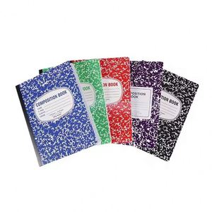 Cuaderno de composición de tapa dura con estampado de mármol, 100 hojas, con renglones anchos, para la universidad, oficina y escritura. - Product Image 2