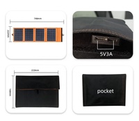 Mini panneau solaire portable pliable et flexible avec double chargeur USB, léger (550g) pour la charge de téléphones portables, ordinateurs portables et batteries externes