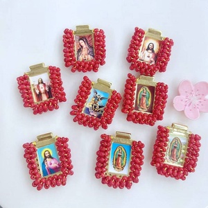 Colgante de cuentas Miyuki de esmalte colorido para mujer, accesorio de joyería con abalorio de Jesús Virgen María/San cristiano, venta al por mayor - Product Image 5