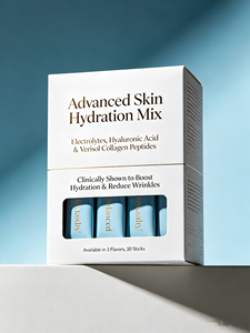 Complément en poudre hydratant avancé pour la peau avec électrolytes, acide hyaluronique et peptides de <span class=keywords><strong>collagène</strong></span> <span class=keywords><strong>Verisol</strong></span> - Product Image 1