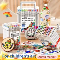 Yichen YC143 – Lot de 120 feutres acryliques à pointe souple, stylos de peinture DIY à base d'eau, marqueurs de graffiti pour enfants