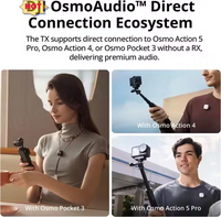 Microfono Wireless Mic Mini (2 TX + 1 RX + Custodia di Ricarica) con Cancellazione del Rumore e Limitazione Automatica per Vlog e Streaming