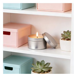 Travel Candle Tin Gift <b>Box</b> Portable Aromatherapy Soy Blend Boutique Holiday Promotion <b>Keepsake</b> Display - Product Image 4