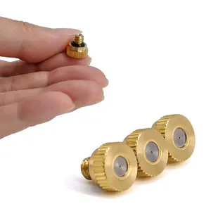 Brass mist nozzle 1/4 male male thread 0.1mm-0.8mm orifice for garden cooling system