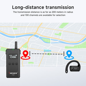 Nuevo Modelo Yarmee, Sistema de Guía <span class=keywords><strong>Tur</strong></span>ística Inalámbrico de Oreja Abierta con Doble Comunicación, Largo Alcance, 99 Canales, Receptor y Transmisor para Visitas en Grupo - Product Image 5
