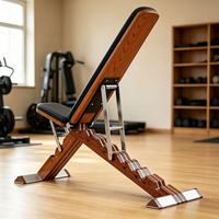 Banc de musculation multi-angles réglable avec cadre en chêne rouge, revêtement en cuir microfibre et coussin en EVA - Équipement de fitness commercial pour la musculation