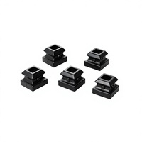 Capuchon de poteau de balustrade carré extérieur 40x40mm avec vis de fixation, cache-tube noir pour terrasse, villa, balustrade, accessoires de quincaillerie