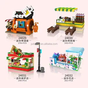 Moule King 24025-24034 Mini Street View série Building Block Bricks Sets Small Plastic Creative puzzle Block toys For kid gifts