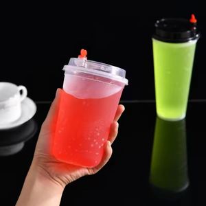 Tapas de Vasos Desechables Transparentes en Forma de U de PP de 90 mm con Logotipo Personalizado para Café, Té, Jugo, Té de Burbujas, Agua Mineral, Tequila - Product Image 5