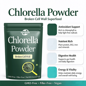 Poudre de Chlorelle à Mur Cellulaire Brouillé OEM ODM Marque Privée, Soutient le Système Immunitaire, 227g par Sachet, NON-OGM - Product Image 3