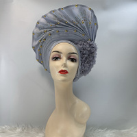 Foulard ethnique plissé en polyester à carreaux jaunes de style africain, accessoires élégants pour femmes noires, robes quotidiennes, double usage