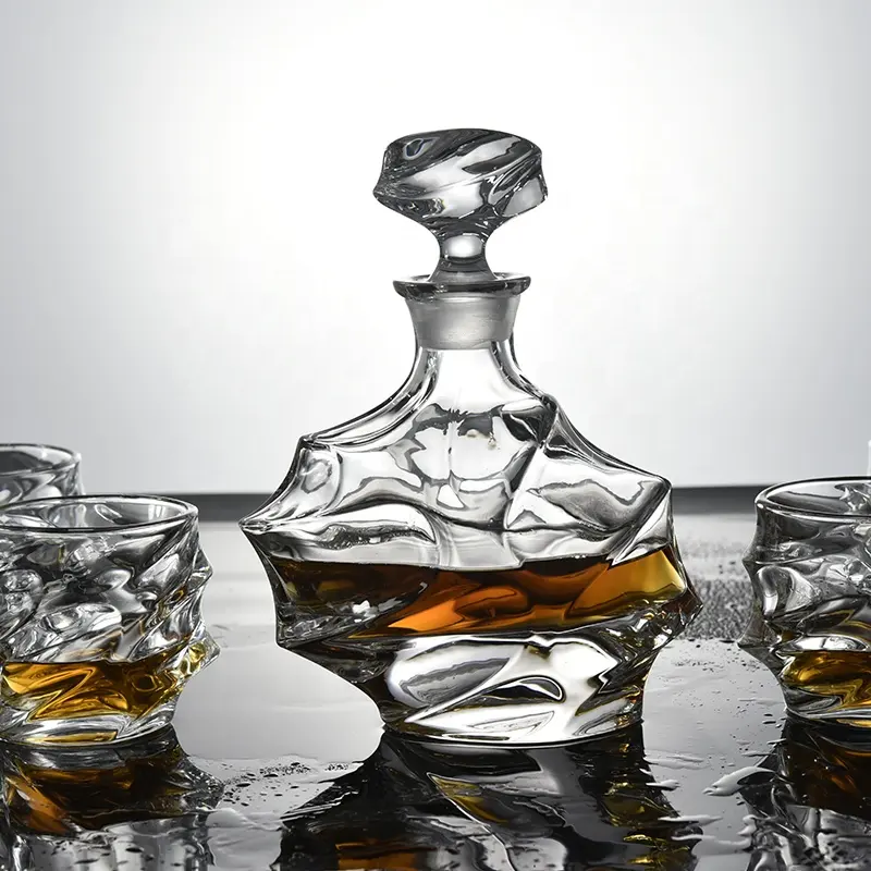 Juego de copas decantadoras de whisky, sin plomo, cristal, 5 unidades