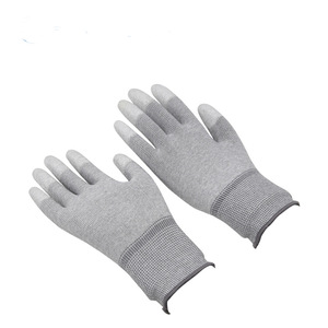 Gants de protection antistatiques en fibre de carbone, gants de protection enduits de PU, gants de travail sans poussière, résistants à l'abrasion - Product Image 2