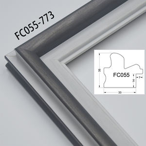 Cadre de décoration <span class=keywords><strong>murale</strong></span> en plastique PS moderne Moulures Cadre de peinture à l'huile crème argentée pour usage décoratif - Product Image 3