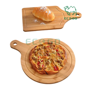 Kitchen Zone Bamboo Pizza Peel Tablero de pizza de madera duradero con asa para usar como bandeja para servir - Product Image 4