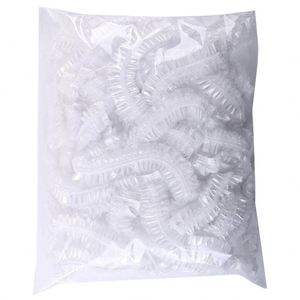 Lot de 100 bonnets de douche jetables en plastique transparent épaissi pour hôtel - Product Image 1