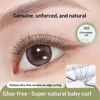Faux cils synthétiques réutilisables sans colle, auto-adhésifs, sans formaldéhyde, en bandelettes