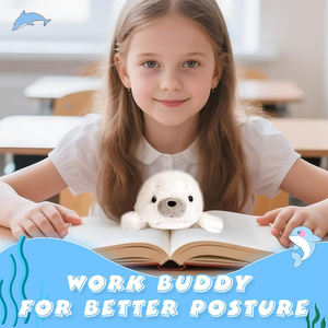 Boneka Anjing Laut Putih Lembut 7,8 inci V390 Terbaru, Menggemaskan, Penambah Postur, Teman Duduk untuk Kantor, Ruang Belajar - Product Image 4