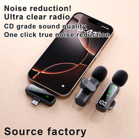 Microphone Lavalier sans fil Trois en Un Double Microphone Téléphone Mobile Ordinateur Diffusion en direct BT Mini Récepteur Microphone