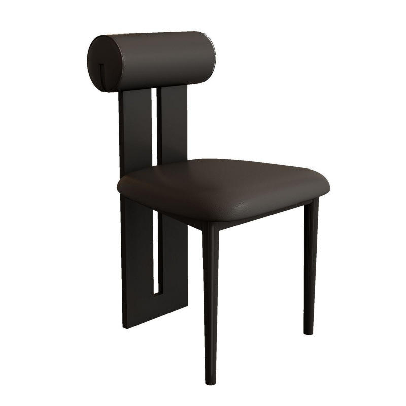 [Cuir Nappa noir de style chinois] Chaise de salle à manger SC-901 Titus