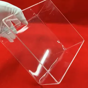 Laboratory Glassware clear square quartz container