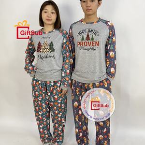 بيع بالجملة بيجامات عائلية طويلة الأكمام مطابقة عيد الميلاد بيجامات عيد الميلاد - Product Image 4