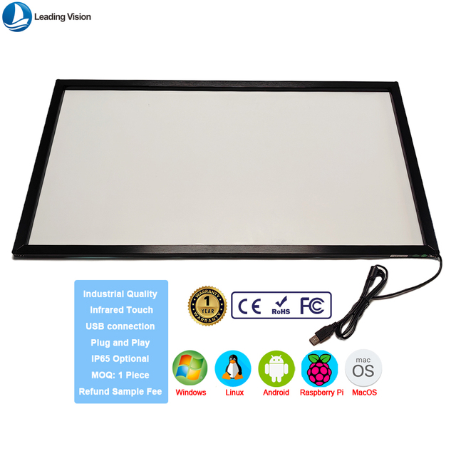 Infrared Multi Touch Frame Kit 32''-98'' Inch USB Interface Aluminum Frame Panel Infrared Frame IR Frame Touch Screen Panel