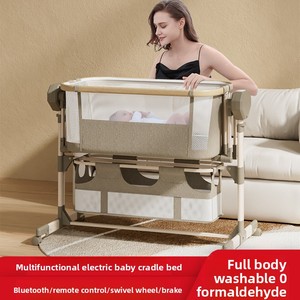 <span class=keywords><strong>Berceau</strong></span> électrique intelligent en métal <span class=keywords><strong>pour</strong></span> bébé avec télécommande, musique Bluetooth, hauteur réglable, balancement doux, de la naissance à 24 mois - Product Image 6
