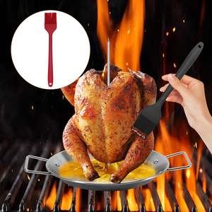 Kit de support vertical <span class=keywords><strong>pour</strong></span> broche à brochettes en acier inoxydable 6-8 avec pointes amovibles, brosses en silicone, four, barbecue, grill - Product Image 2