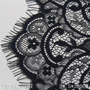 Personalized Wholesale Price 24CM Wide <strong>Soft</strong> Chantilly <strong>Lace</strong> <strong>Fabric</strong> Beautiful Black French Eyelash <strong>Lace</strong> <strong>Fabric</strong> for Women Dress - Product Image 4