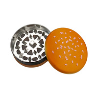 Vente en Gros de Broyeur d'Herbes Amusant de Style Burger Accessoires pour Fumeurs Broyeur Manuel en Alliage de Zinc en Forme de Hamburger