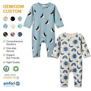 Pijama de Algodón Orgánico para Bebé, Traje de Dormir Henley, Pijama Personalizado para Bebé, Ropa Sostenible para Recién Nacido, Mono para Dormir - Product Image 1