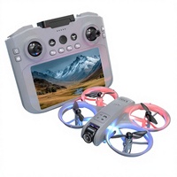 Mini-drone YX K100max à flux optique, double caméra, protection intégrale, éclairage, quadrirotor GT3 avec écran 2,4 pouces pour jeunes