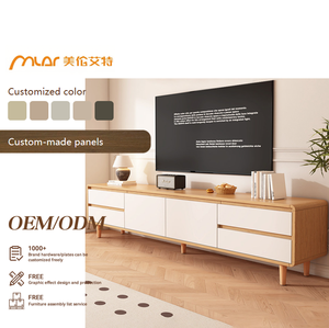 Massivholz <span class=keywords><strong>TV</strong></span>-Schrank für Wohnzimmer Freistehende Aufbewahrungseinheit Moderner Minimalistischer <span class=keywords><strong>Blockhaus</strong></span>-Stil Kaffeebraune Wohnmöbel - Product Image 1