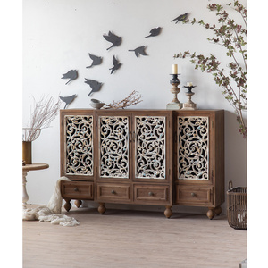 Furniture Wood Retro Living Room Furniture Wooden Home Decorative Storage Cabinet Vintage Solid Wood Cabinet