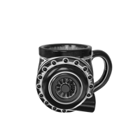 Mug à café en céramique en forme de turbocompresseur automobile, tasse mécanique sculptée en détail pour la décoration de comptoir de bar automobile ou de bureau