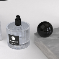 Bouteille en verre vide OEM pour atomiseur, flacon pulvérisateur avec pompe, bouteilles de parfum en verre à rayures verticales