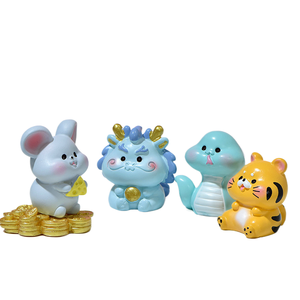 좋은 품질 천준 풍경 분재 12 조디악 컬러 수지 장식 쥐 황소 호랑이 토끼 용 뱀 말 원숭이 수탉 개 돼지 하 - Product Image 1