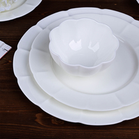 Service de vaisselle blanc PITO HoReCa, assiettes rondes, vaisselle en porcelaine, assiettes en céramique pour restaurant