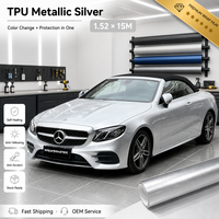 Film de protection de peinture automobile WrapMaster 1,52*15m anti-UV auto-réparateur haute brillance TPU argenté métallisé
