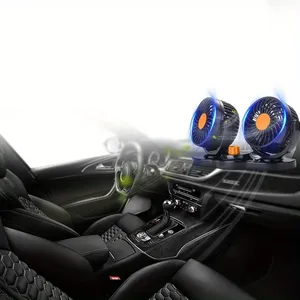 נייד <span class=keywords><strong>12v</strong></span> 24v ראש כפול רכב מאוורר עם 360 ° מתכוונן טהור מנוע נחושת רעש נמוך מאוורר אוויר עשוי מתכת עמיד - Product Image 4