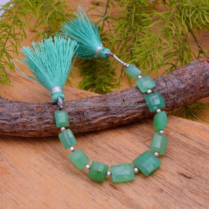 Amazing Natural Olive Chrysoprase Faceted Rectangle Shape 4 Inches Gemstone Beads Use for Making Jewelry Bracelet Necklace Ring - Product Image 3