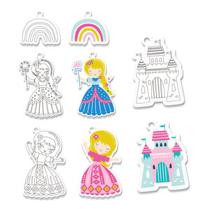 DIY Princess <strong>Shrinky</strong> <strong>Dinks</strong> Art Kit Plastic Shrinking Charms Fun &amp; Mess-Free No-Mess Art for Kids - Product Image 3