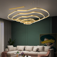 Lustre de salon moderne et minimaliste pour villa, grand luminaire non standard pour duplex, hôtel de luxe à terrasses, en aluminium LED