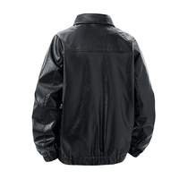 Blouson Bomber Homme Hiver Ample en Similicuir PU Écologique Col Rabattable Coupe-Vent Moto Urbain Décontracté Extérieur