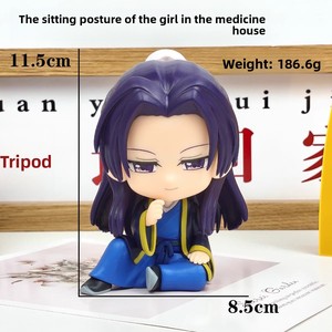 Figurine d'<span class=keywords><strong>action</strong></span> en PVC XR Pharmacy Girl's Muttering Cat, version Q assise, décoration de bureau, jouet mignon et tendance - Product Image 5