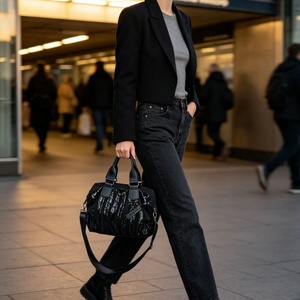 Stylish Sequins Women Bag Fashionable Large-capacity Travel Bag Custom PU shoulder bag motorcycle bag glitter <b>purse</b> - Product Image 2