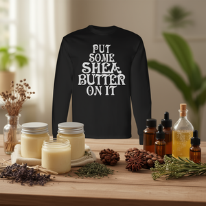 T-shirt à manches longues Shea Butter Sayings, huiles homéopathiques naturelles pour la beauté et la guérison - Product Image 3